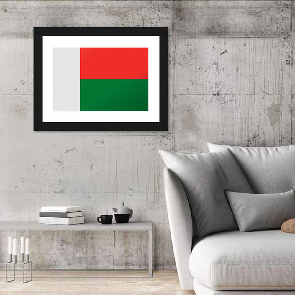 Madagascar Flag Wall Art in a room, landscape