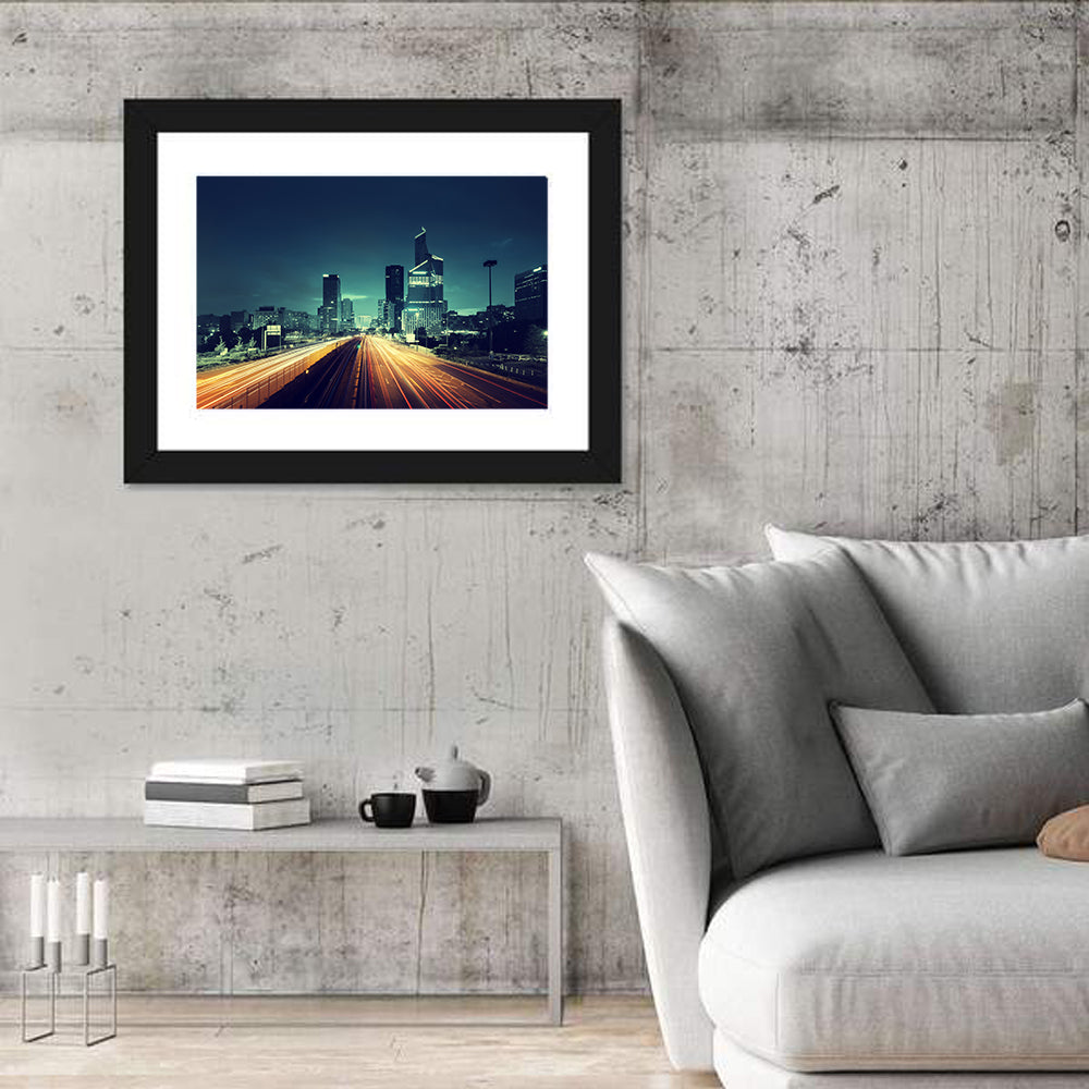 La Défense at Sunset, Paris Wall Art in a room, landscape