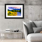 Mountain River Through Meadow Wall Art