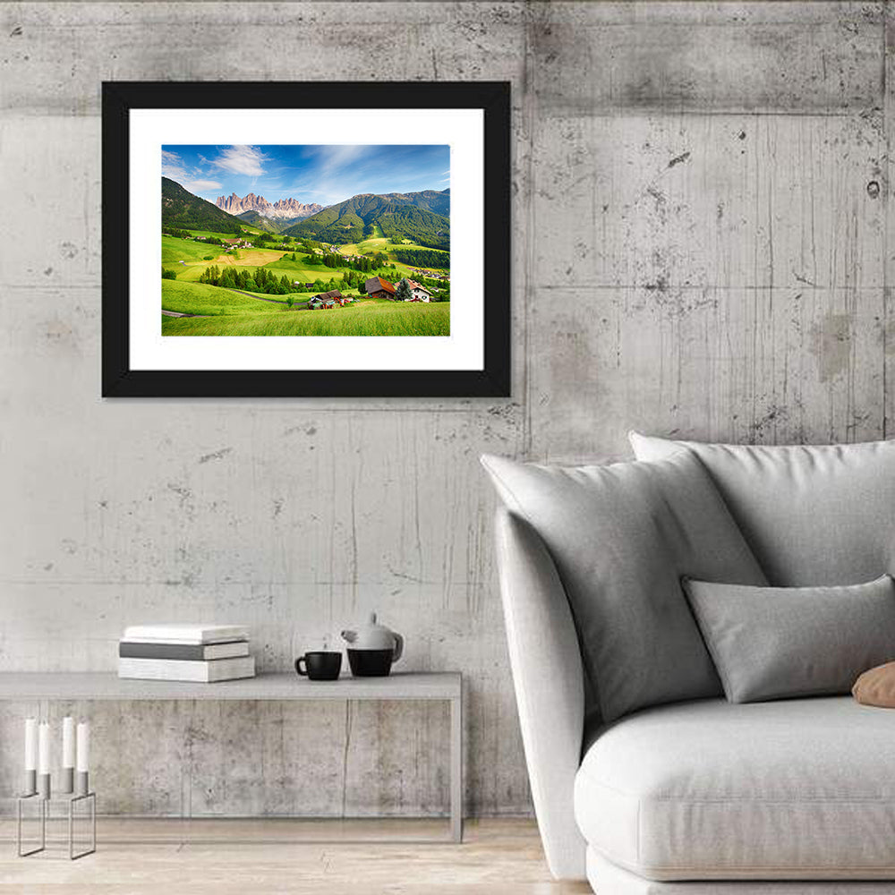 Val Di Funes, Dolomites Wall Art in a room, landscape