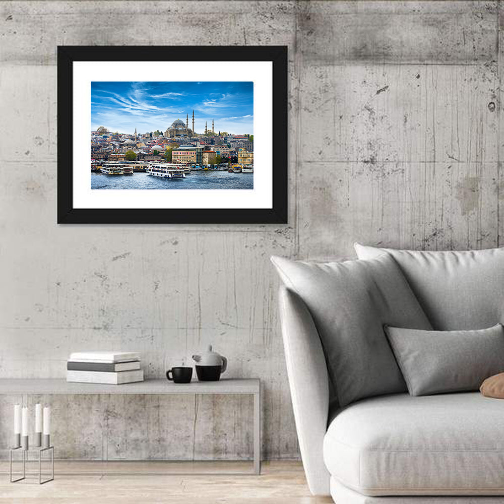 Istanbul Skyline with Suleymaniye Mosque Wall Art in a room, landscape