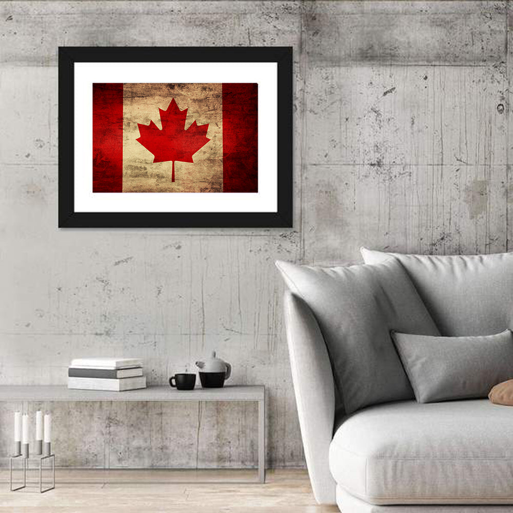 Grunge Canadian Flag Wall Art