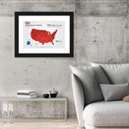 United States Geometric Map Wall Art