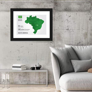 Brazil Map Wall Art