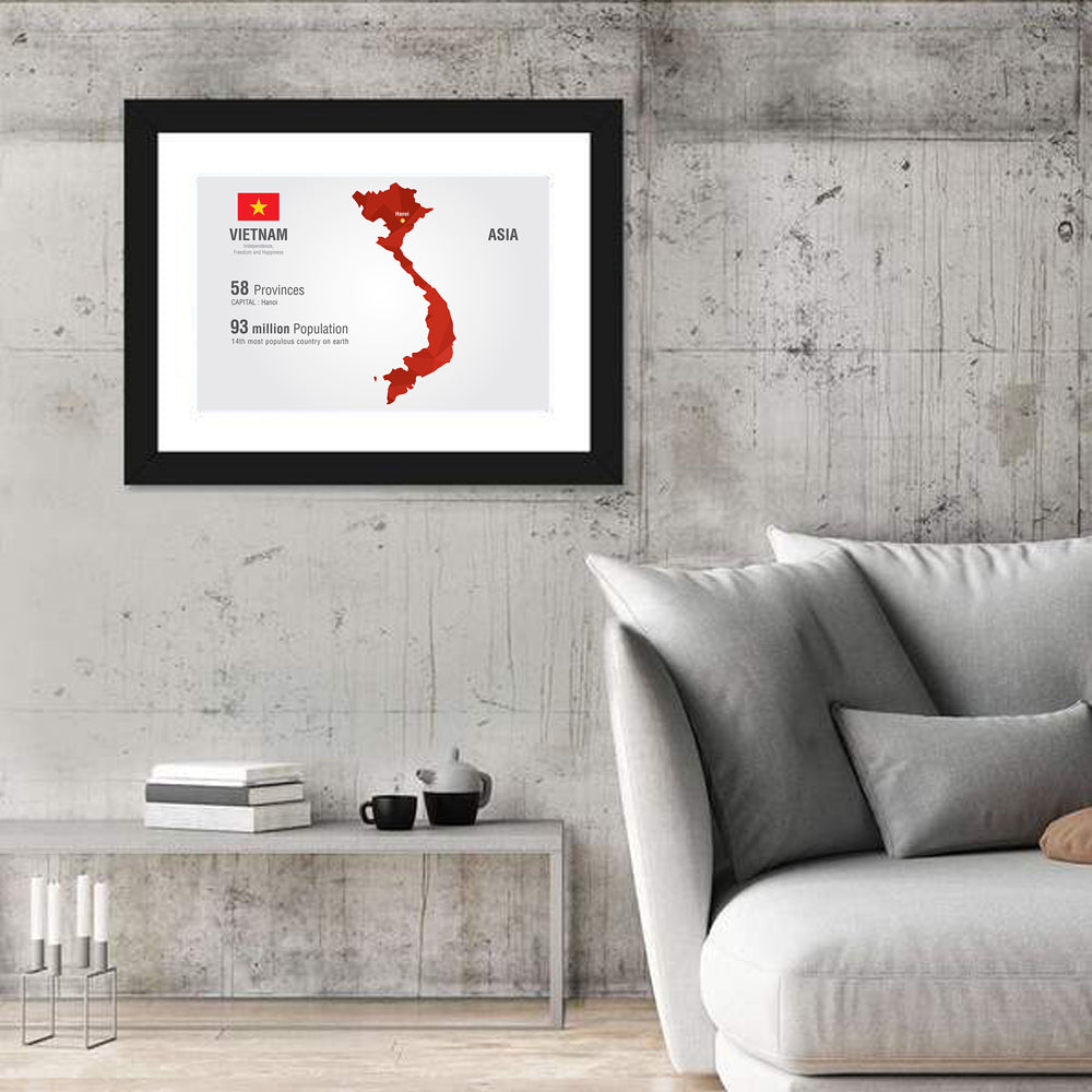 Geometric Vietnam Map Wall Art