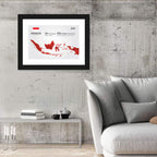 Indonesia Map Infographic Wall Art