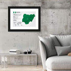 Geometric Map of Nigeria Wall Art