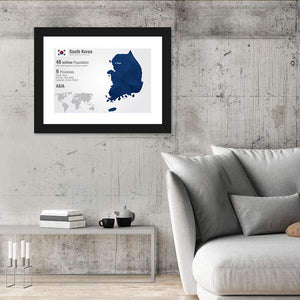 South Korea Map Wall Art