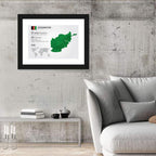 Polygonal Afghanistan Map Wall Art