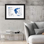 Low-poly Map of Greece Wall Art