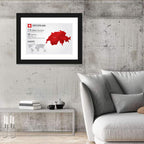 Switzerland Low-poly Map Wall Art