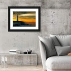 Solitary Lighthouse at Sunset Wall Art