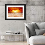 Golden Sunset Over Ocean Waves Wall Art