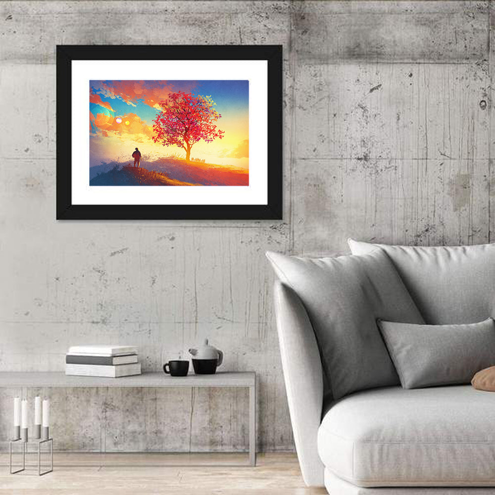 Surreal Autumn Dusk Landscape Wall Art
