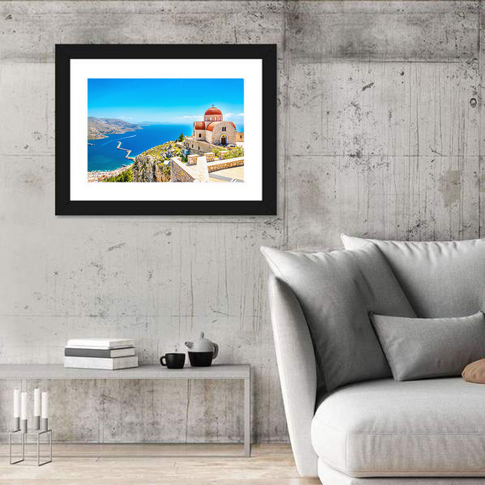 Cliffside Church in Greece Wall Art
