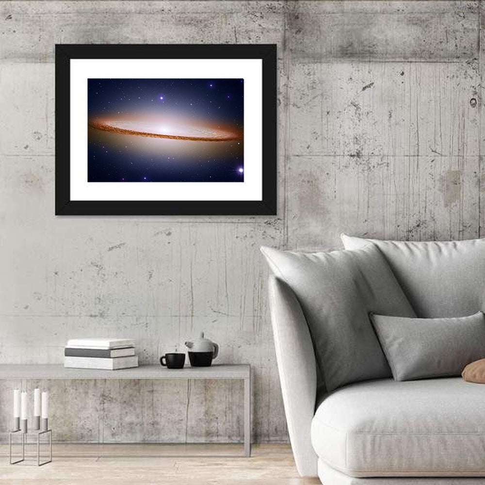 Sombrero Galaxy Wall Art in a room, landscape