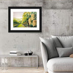 Sunlit Vineyard Watercolor Wall Art