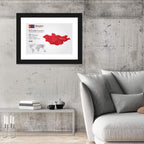 Mongolia Low-poly Map Wall Art