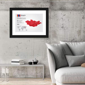 Mongolia Map Wall Art