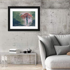 Misty Red Autumn Tree Wall Art