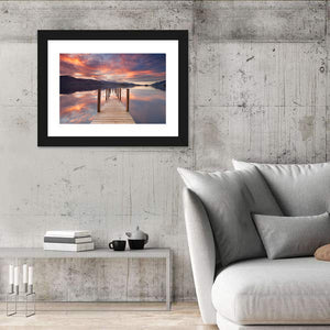 Flooded Jetty In Derwent Water Wall Art