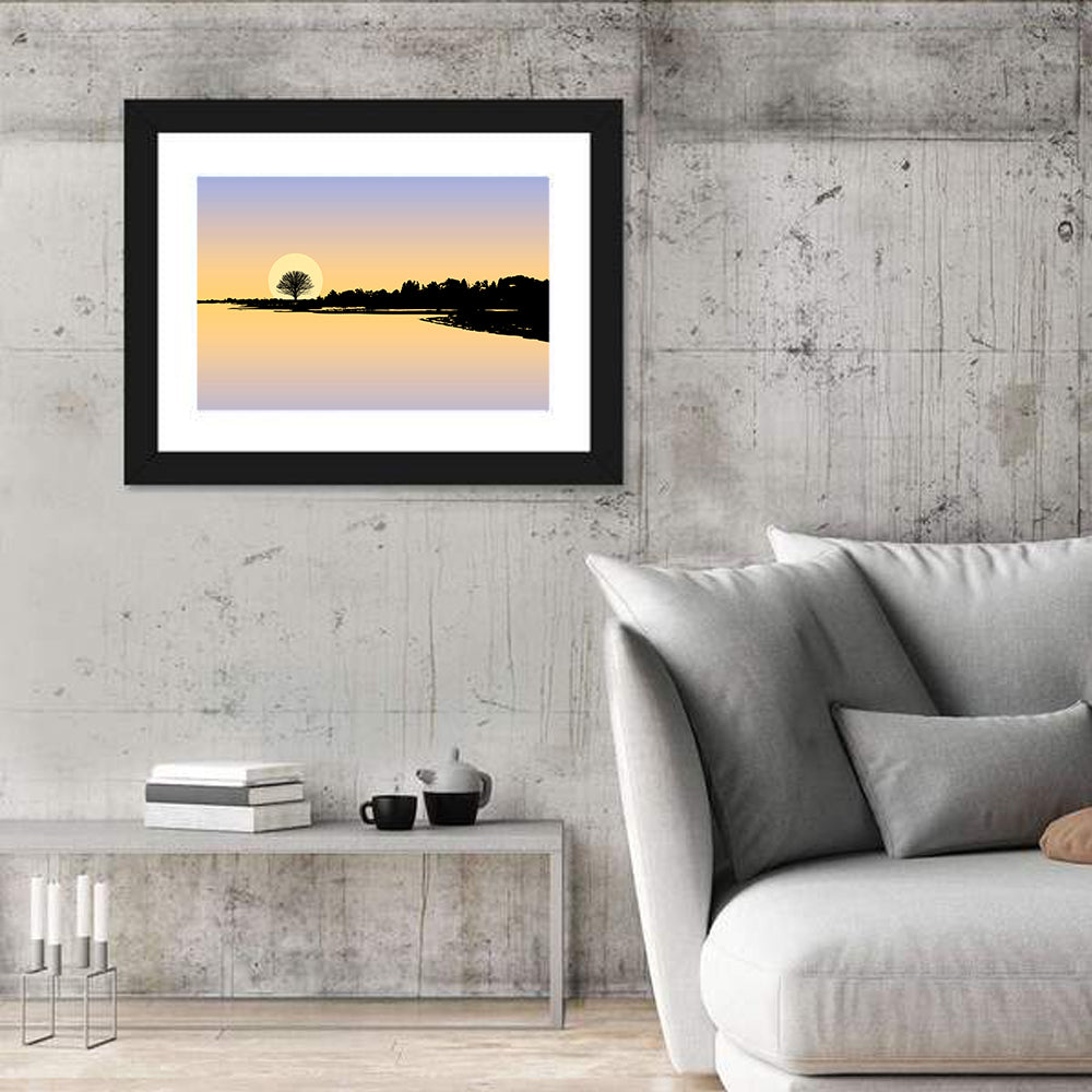 Sunset Reflection on Lake Wall Art