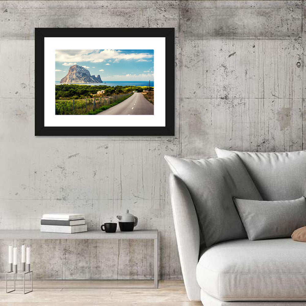 Road to Cala D'hort, Es Vedrà Wall Art in a room, landscape