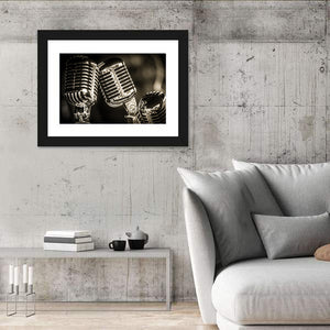 Recording Studio Microphones Wall Art