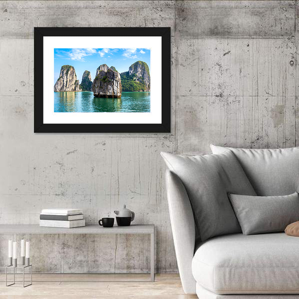 Ha Long Bay Limestone Islands Wall Art in a room, landscape