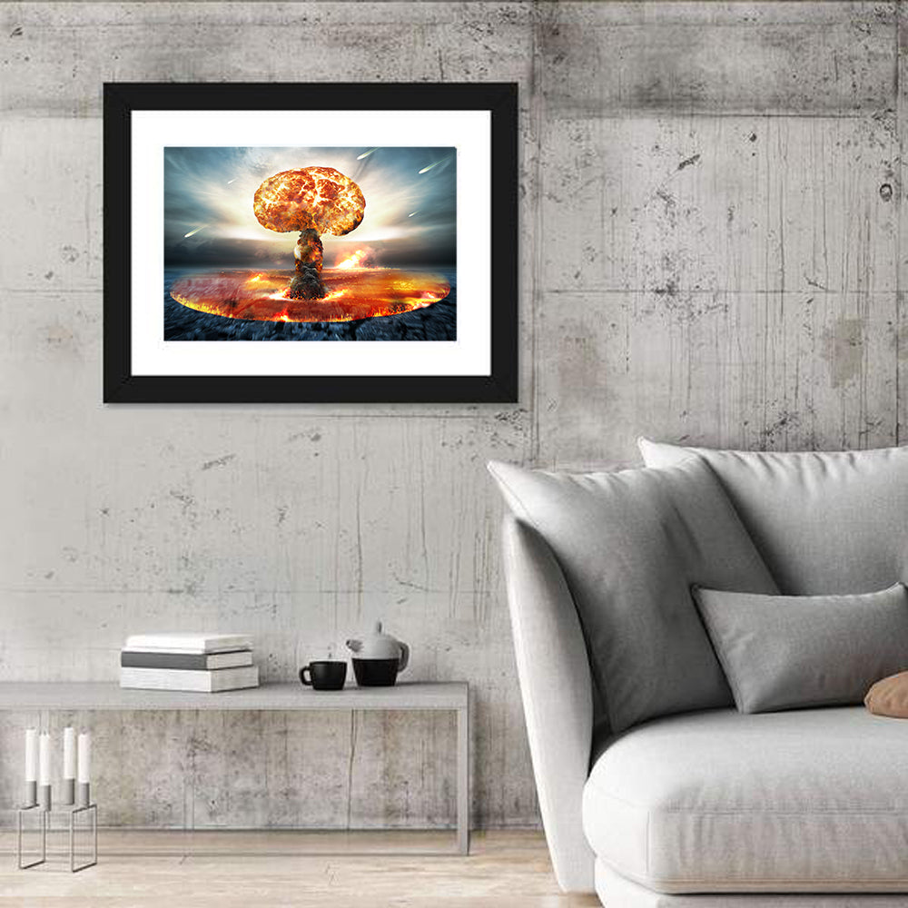 Danger of Nuclear War Wall Art in a room, landscape