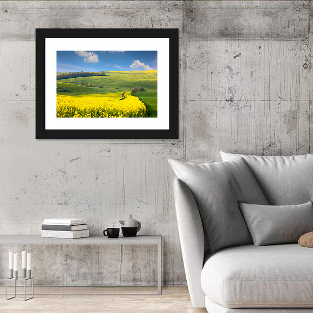 Sunlit Rapeseed Hills Wall Art
