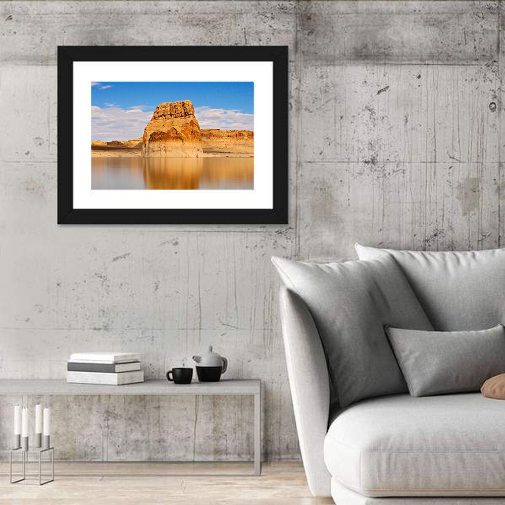 Lone Rock at Lake Powell Wall Art in a room, landscape