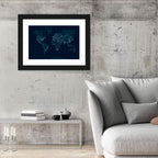 Global Communications Network Map Wall Art