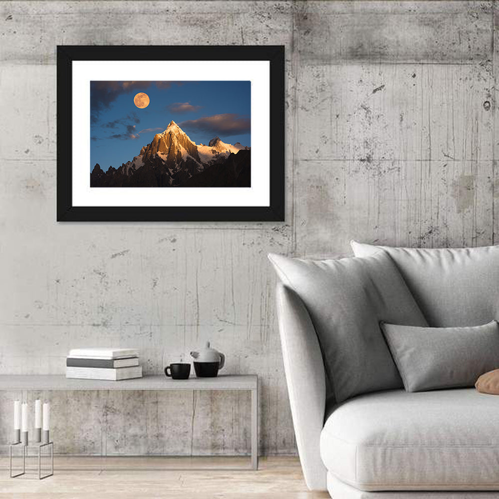 Sunrise Over Paiyu Peak Wall Art in a room, landscape