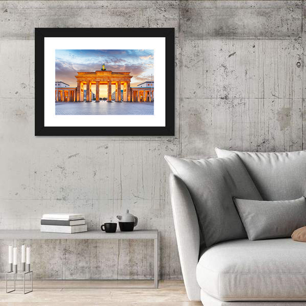 Brandenburg Gate at Night Wall Art in a room, landscape