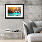 Erawan Waterfall Autumn Reflection Wall Art