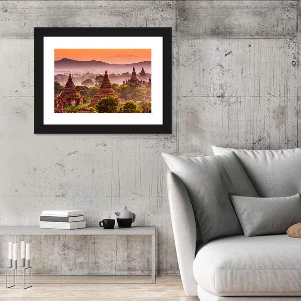 Bagan Ancient Temples at Golden Hour Wall Art