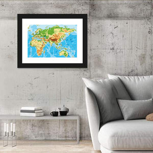 Physical Map Of The World Wall Art