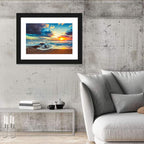 Sunrise Cloudscape Over Rocky Shore Wall Art