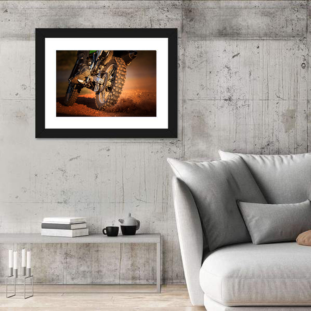 Enduro Dirt Bike Action Close-up Wall Art