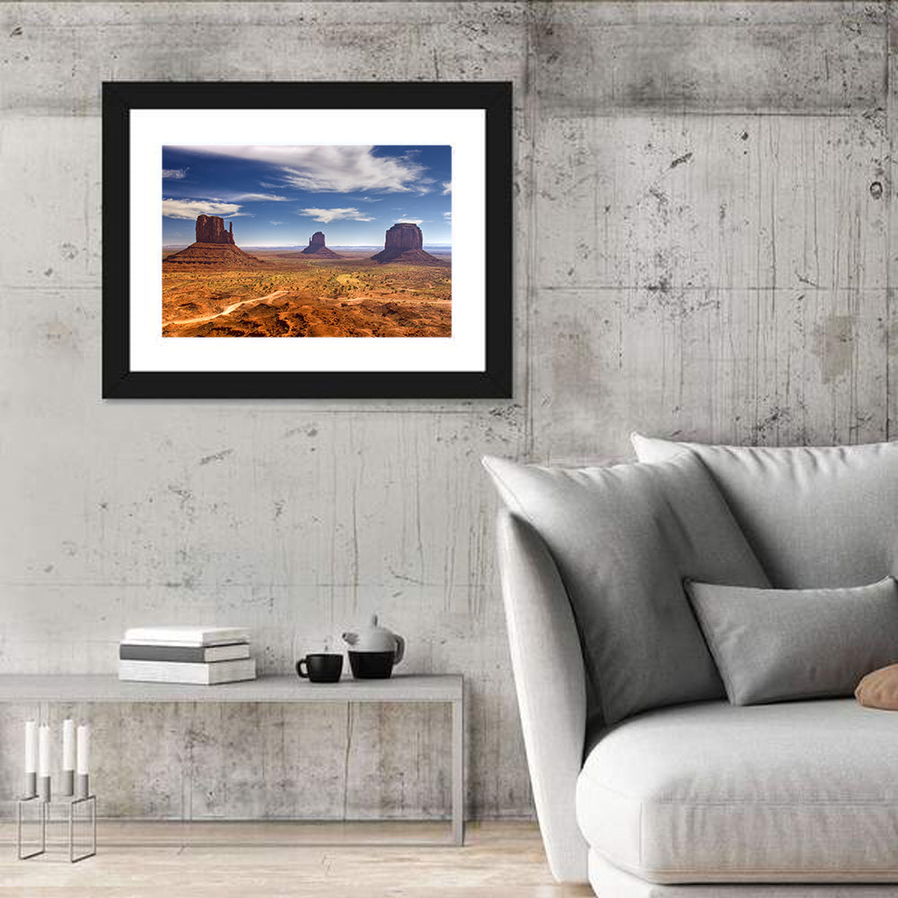 Monument Valley Buttes Wall Art in a room, landscape