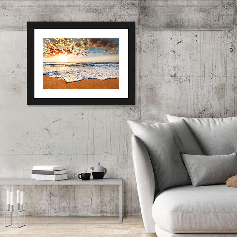 Foamy Shoreline at Sunrise Wall Art