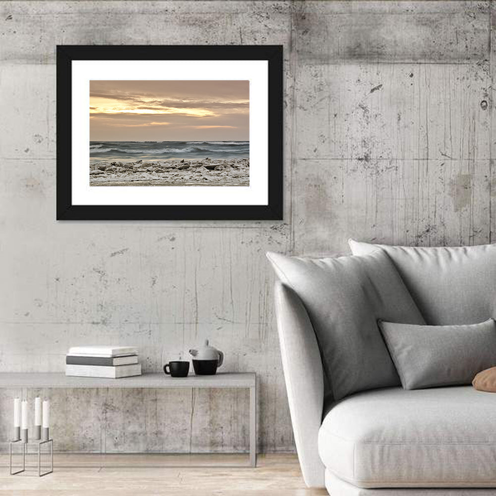 Lake Michigan Sunrise Wall Art in a room, landscape