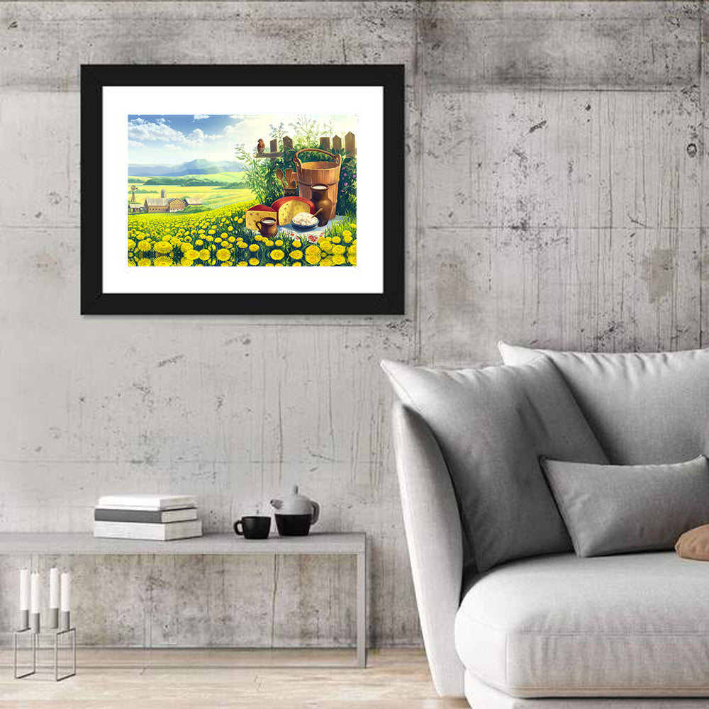 Dandelion Field Landscape Wall Art