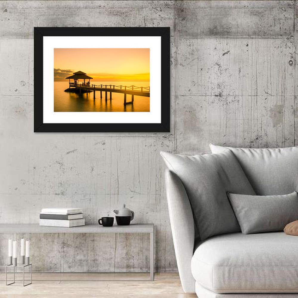 Phuket Wooden Pier at Sunset Wall Art