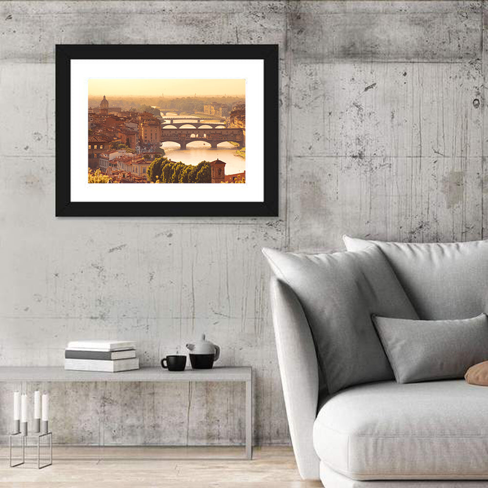 Ponte Vecchio at Golden Hour Wall Art