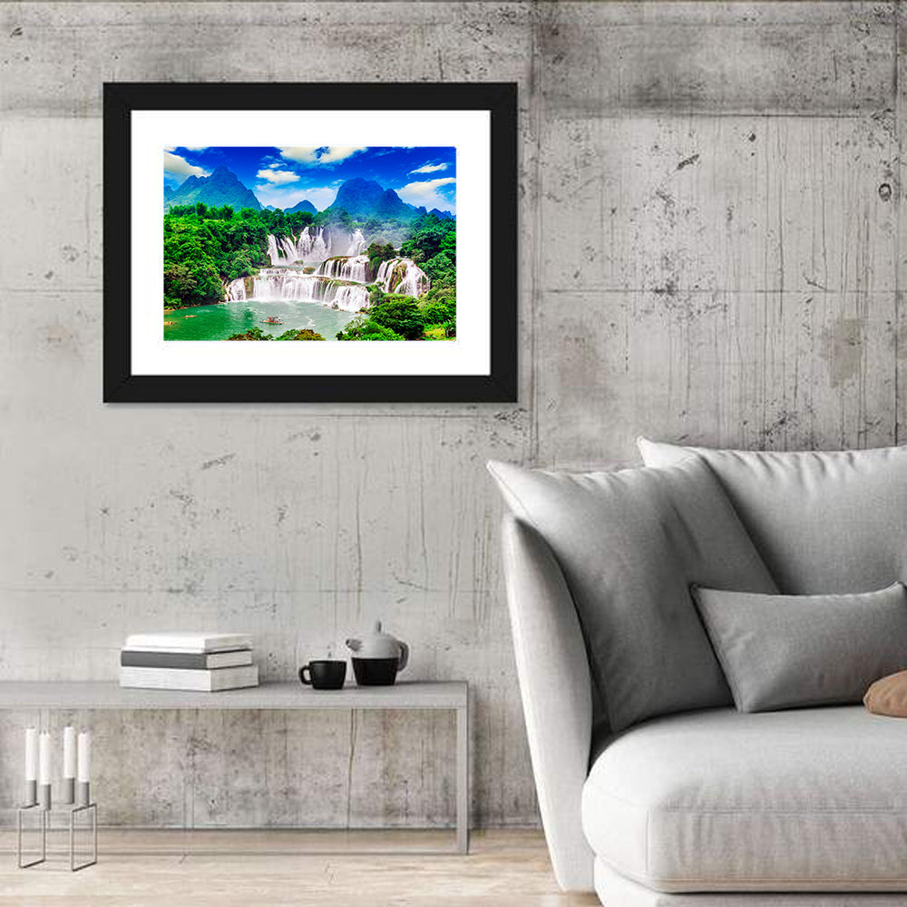 Ban Gioc Detian Falls Wall Art in a room, landscape