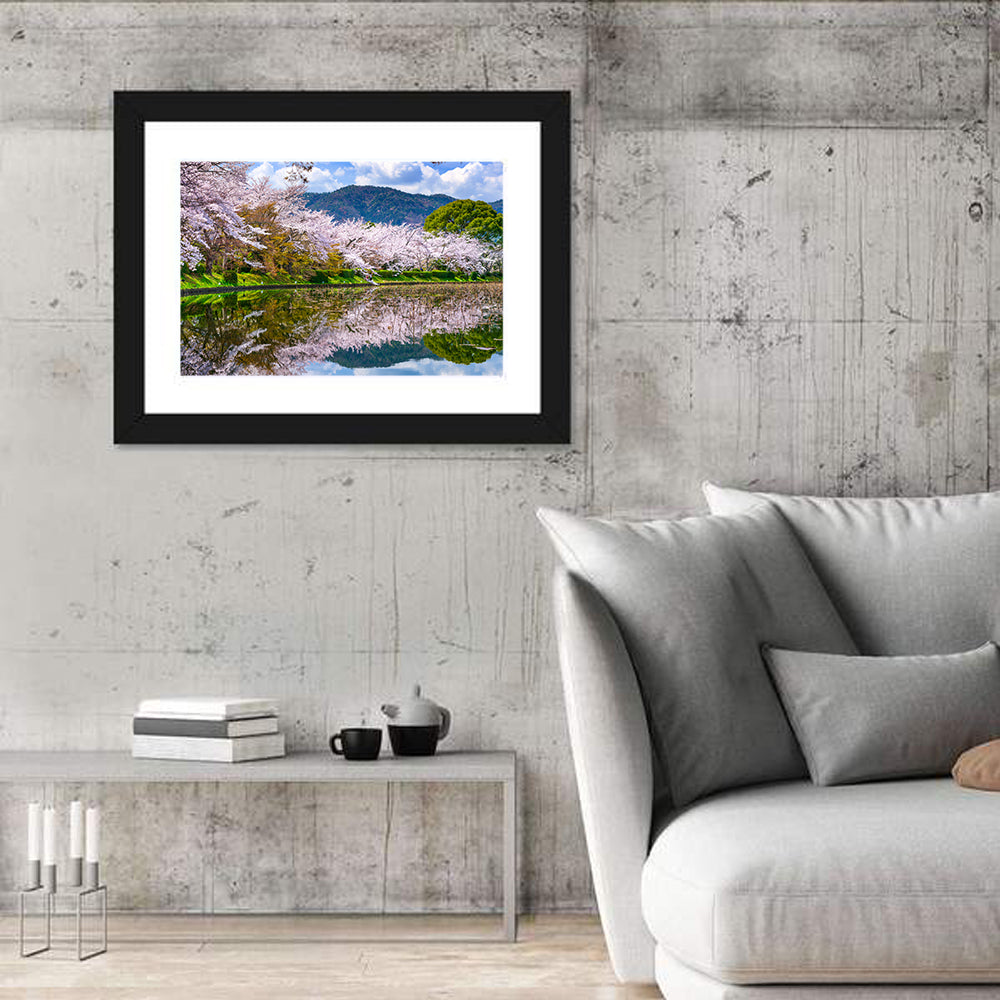 Spring at Daikaku-ji Pond Wall Art in a room, landscape