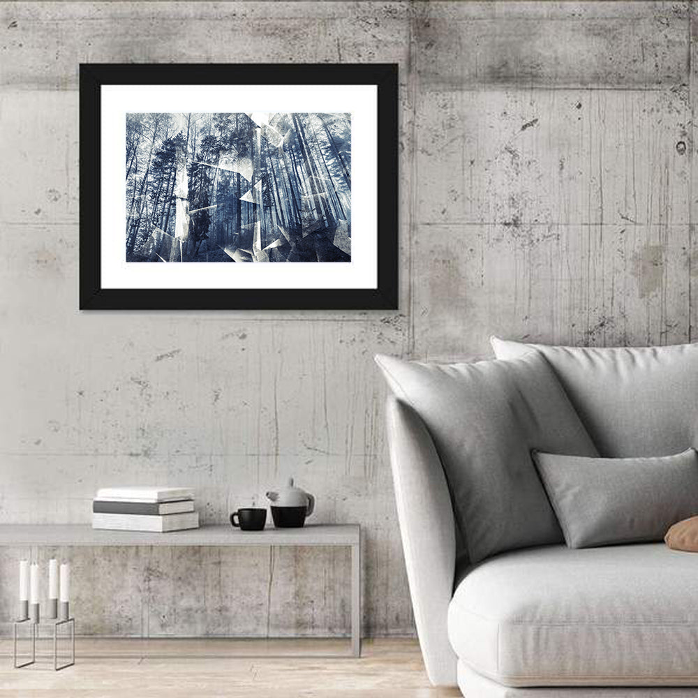 Surreal Forest Wall Art in a room, landscape