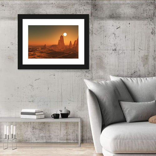 3d Surreal Alien Sunset Wall Art